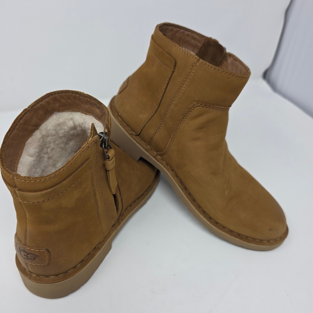 UGG Bonham II Ankle Boot Womens 6.5‎ Chestnut Leather Wool Lined 1017503